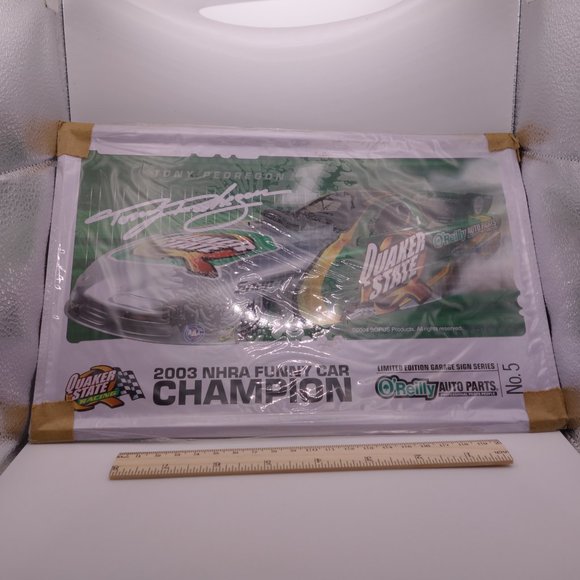 Two(2) Funny Car Champion Tin Picture Plaques (Tony Pedregon & Castrol Racing) - Picture 7 of 13